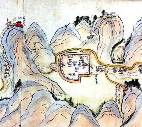 Qing Scroll Map of the Road to Shu